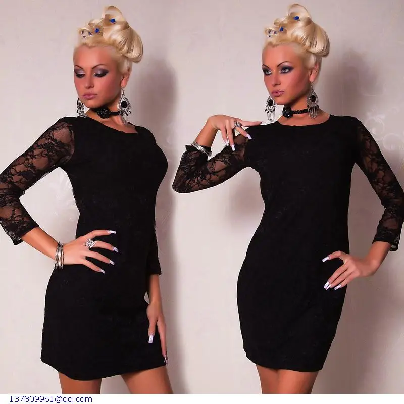 2015 Real Vestido Three Quarter Sleeve Lace Dress Backless High Quality Lc2383 + Cheaper Price Free Shipping Cost Fast Delivery|dress 12|dress