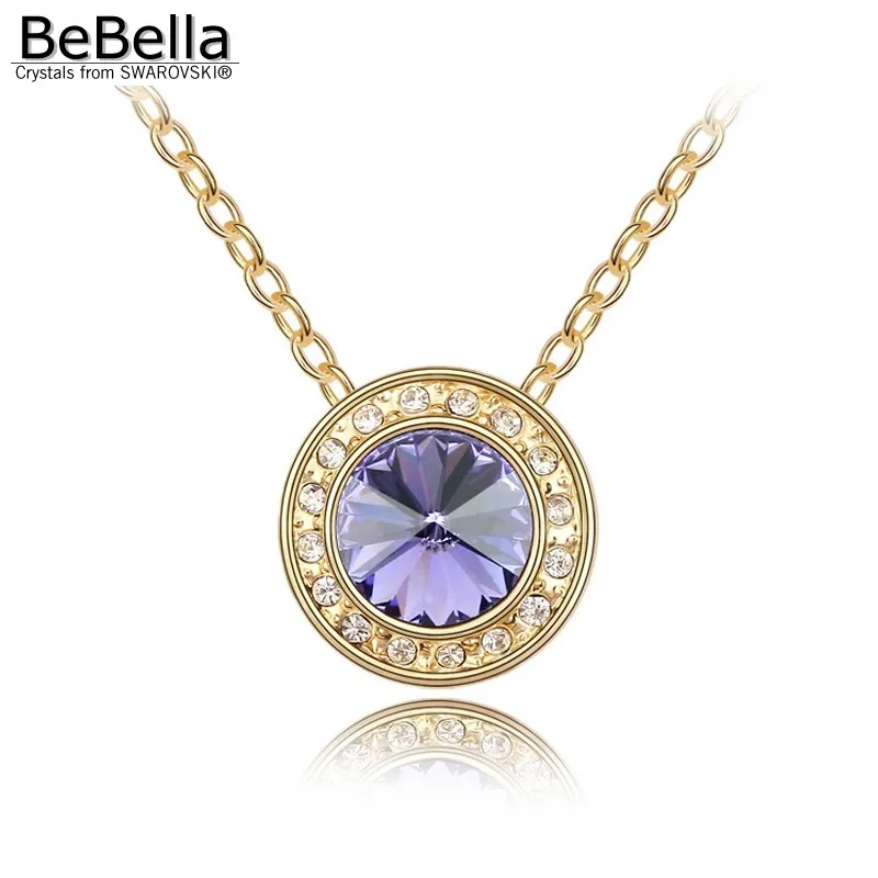 BeBella позолоченное круглое ожерелье с ангельским кристаллом сделанное из