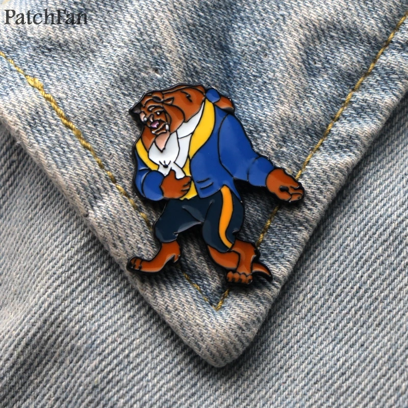 Patchfan красота и чудовище цинк мультфильм забавные булавки броши для рюкзака, одежды для мужчин и женщин шляпа Декоративные значки медаль A1831