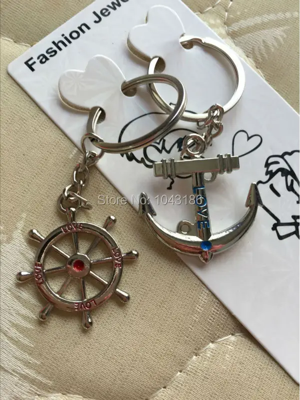 Свадебный штурвал и якорь Брелок Металлический креативный брелок/свадебный