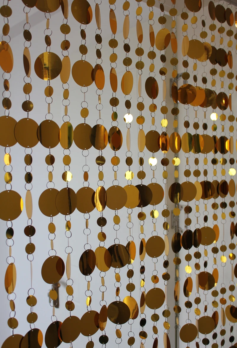 

Gold plastic sequins curtains wedding stage scene layout festival party background decoration supplies