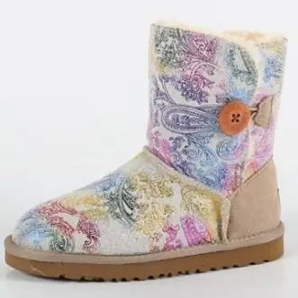 chocolate Женские зимние ботинки; женская обувь; zapato mujer; зимние ботинки; австралийские непромокаемые ботильоны; женские белые ботинки с черным принтом - Цвет: chocolate