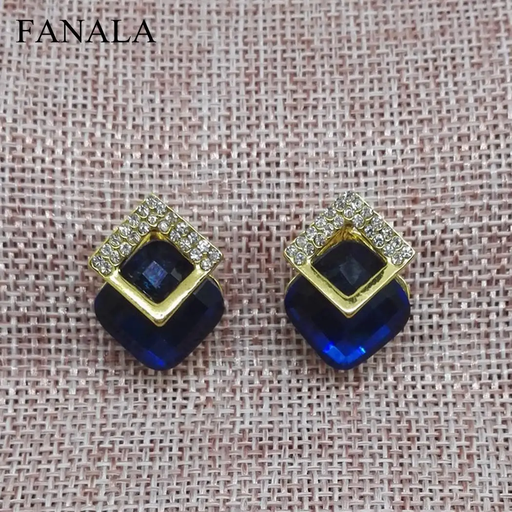 Rhinestone Geometric Stud Earrings Dangle Ear Earring Women Crystal | Украшения и аксессуары