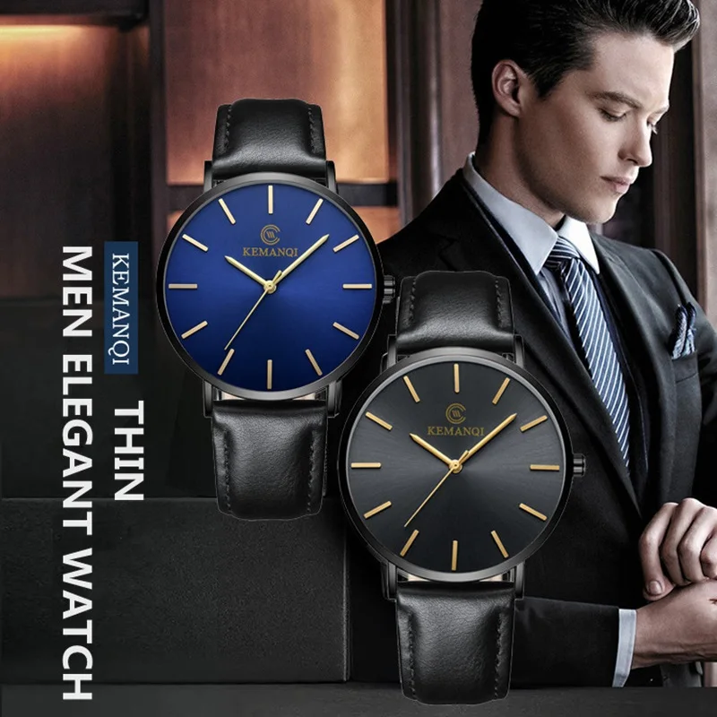 Модные брендовые Мужские кварцевые бизнес часы Relojes Hombre кожаный ремень большой циферблат наручные часы Роскошные мужские часы Relogio Masculino
