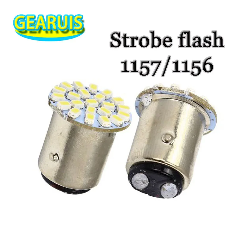 100 шт. 1157 BAY15D стробоскопическая вспышка Blink 22 SMD 1206 LED P21/5W 1156 BA15S фонари заднего хода