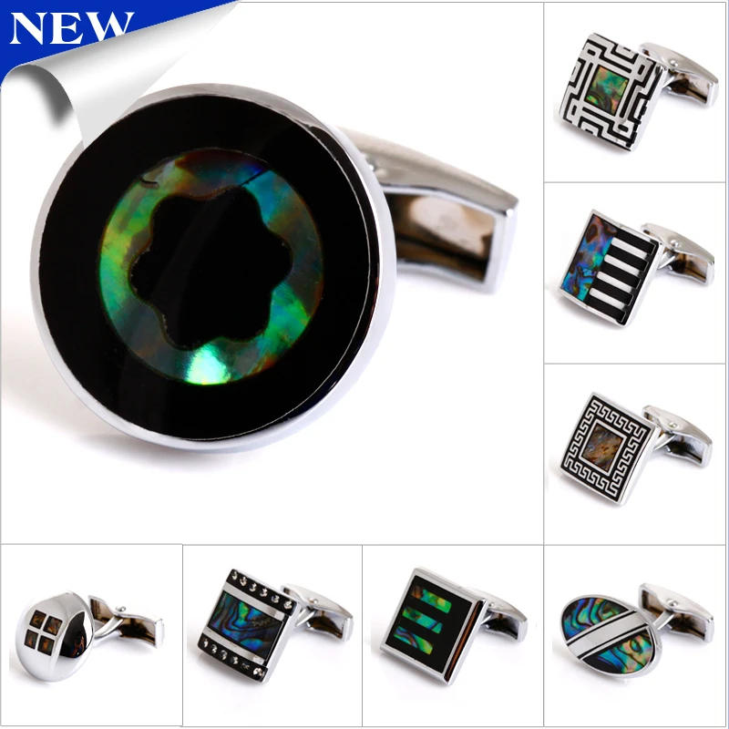 

Promotions Abalone Inlays Cufflinks Men's Shirt Cuff Jewelry