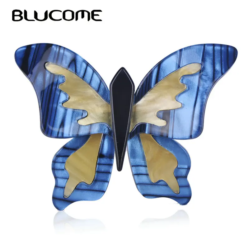 Женская акриловая брошка Blucome белая в форме бабочки для банкета на каждый день