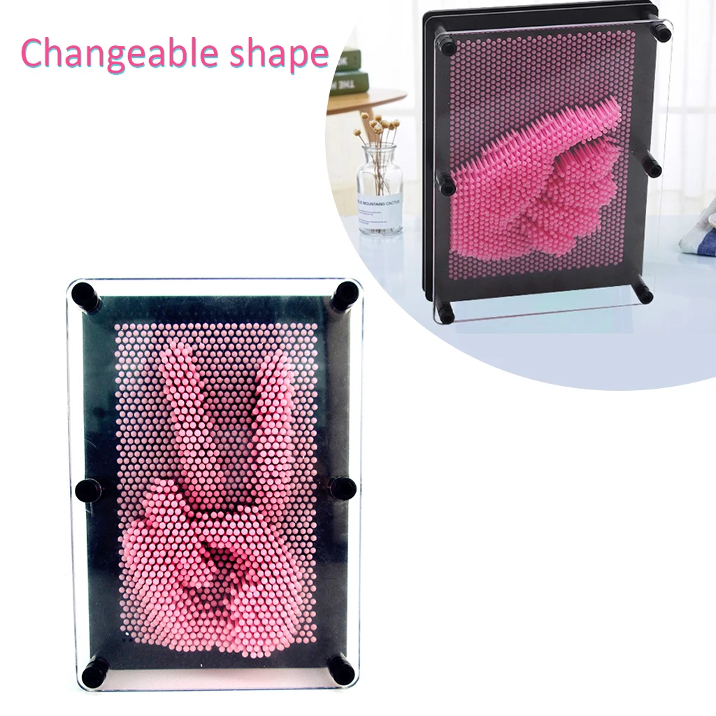 Pin Art 3D Скульптура Игла DIY резьба Форма Настольная игрушка для детской комнаты