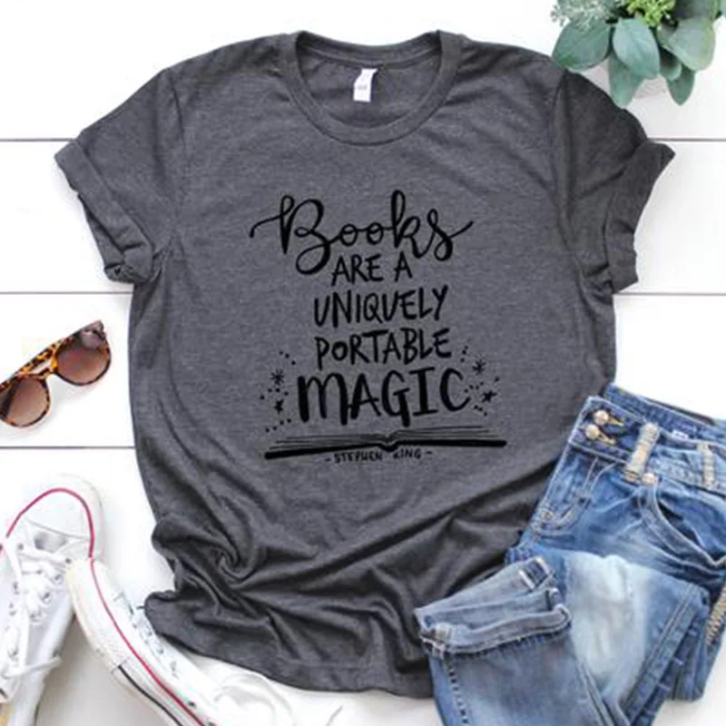 cool book magic reader women t-shirts tee drink me top womens hot female tshirt rainbow t fall tops vintage shirt | Женская одежда