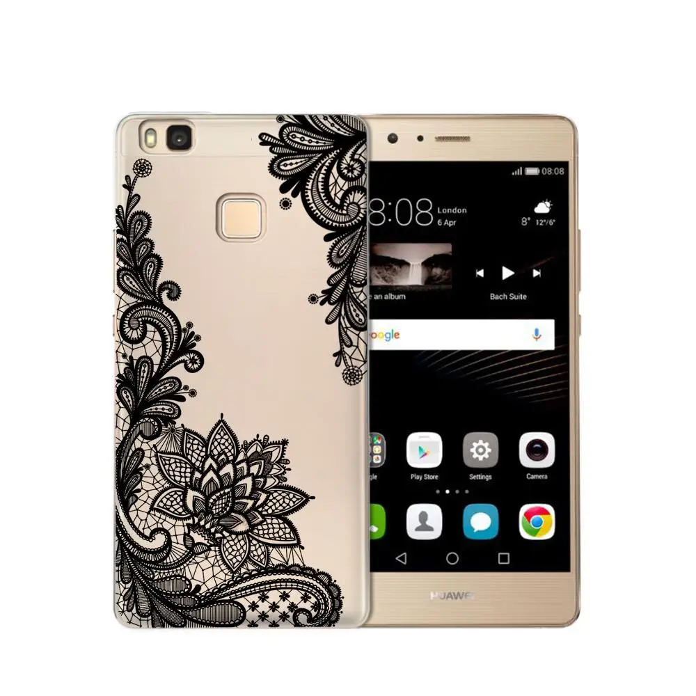 Цветочные Кружева Мягкий силиконовый чехол для мобильного телефона Huawei P8 P9 P10 P20