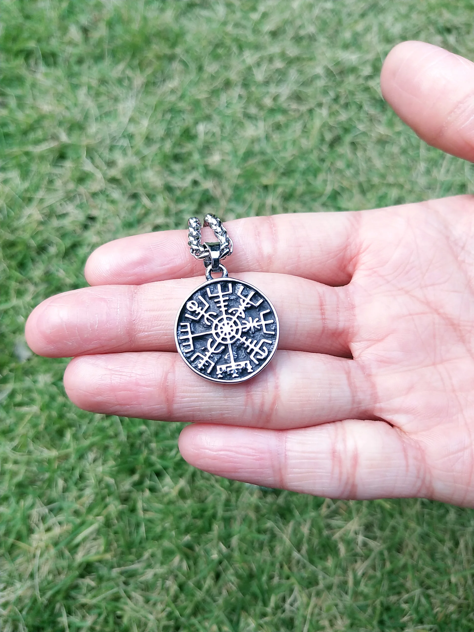 Из нержавеющей стали скандинавский Викинг рун компас амулет кулон ожерелье
