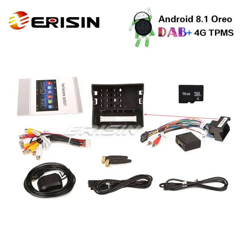 Erisin ES3991V 9 &quotAndroid 8 1 автомобильный gps навигатор 4G DAB + TPMS DVR для VW Golf MK5 Tiguan T5 Seat
