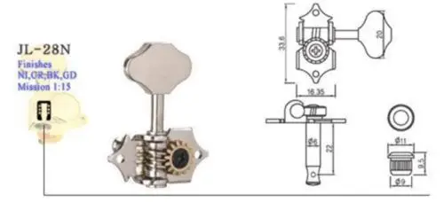 

New Wholesale WJ-28N Vintage Open Gear Butterbean Guitar Tuners 19:1 Gear Ratio CR