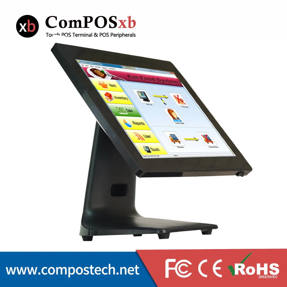 Бесплатная доставка ComPOSxb Китай 15 ''емкостный сенсорный экран ПК все в одном TFT