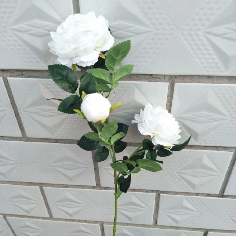Пион искусственный цветочный горшок культура зеленое растение Свадебная офисная мебель 3 цветка в упаковке много цветов на выбор