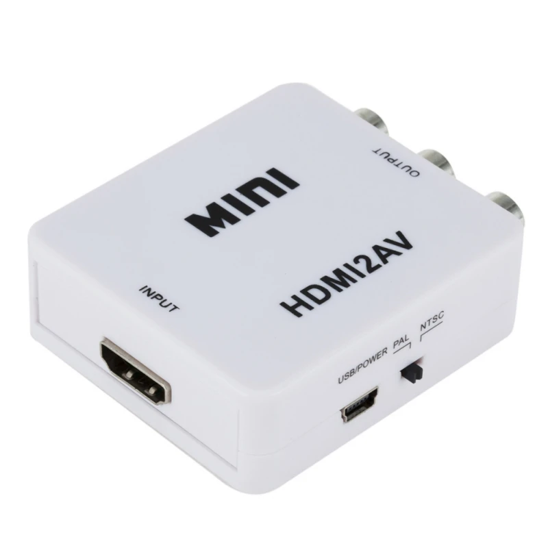 1080P Композитный Аудио Видео адаптер Upscaler HDMI в AV адаптеры конвертеры с USB кабелем RCA