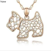 hzew dog statement necklace austria crystal westie for scottish scottie dog puppy pendant necklace christmas