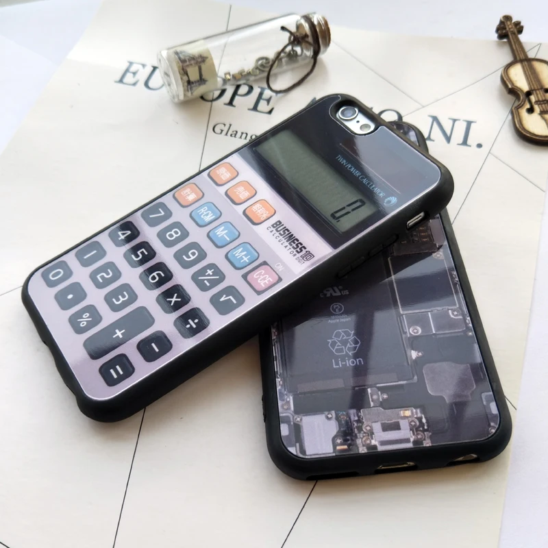 Ретро калькулятор ТПУ чехол для iPhone 6s plus зеркальный силиконовый 7 X Xs 6 8 Plus Чехлы