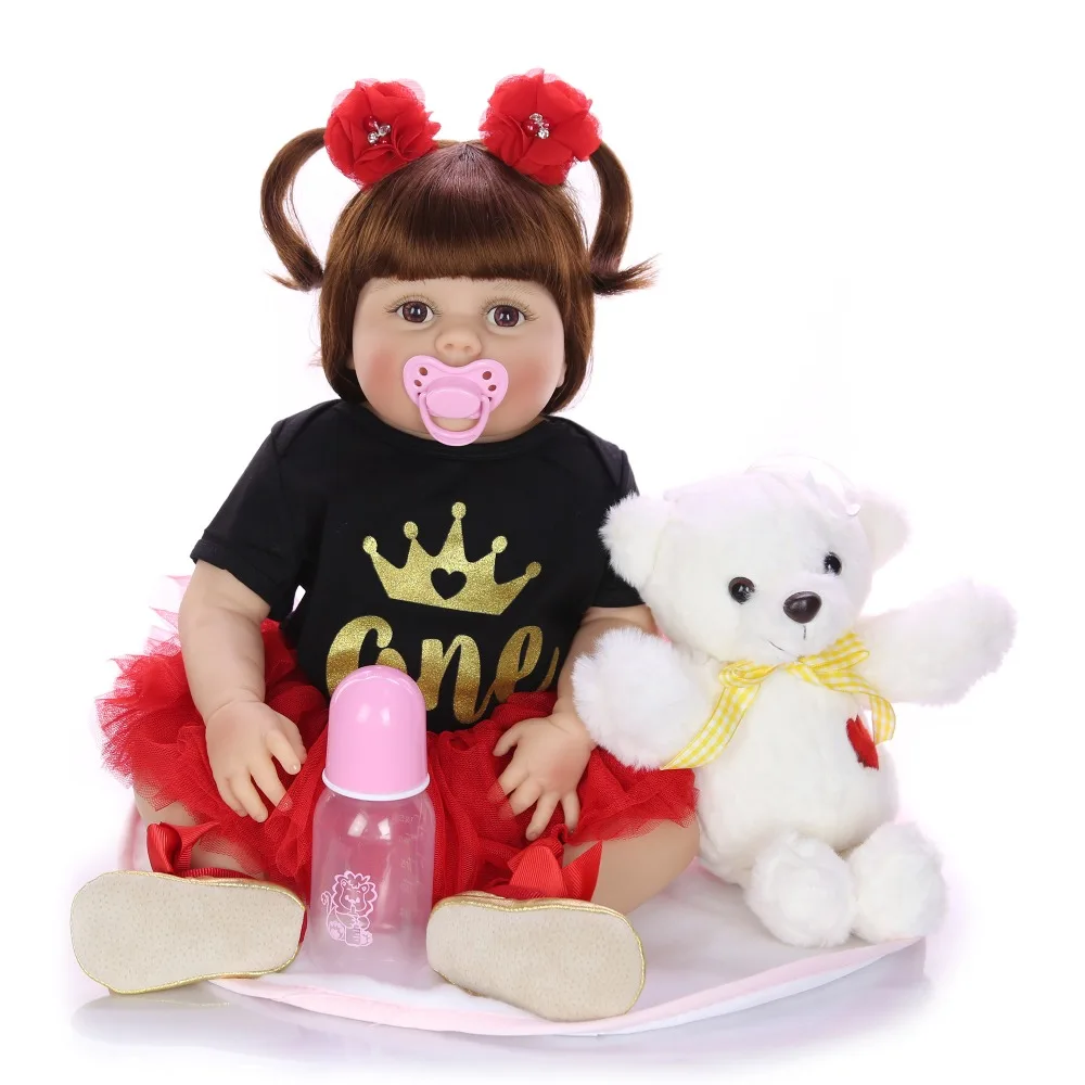 Кукла реборн силиконовая 23 дюйма кукла для новорожденных подарок детей|Куклы| |