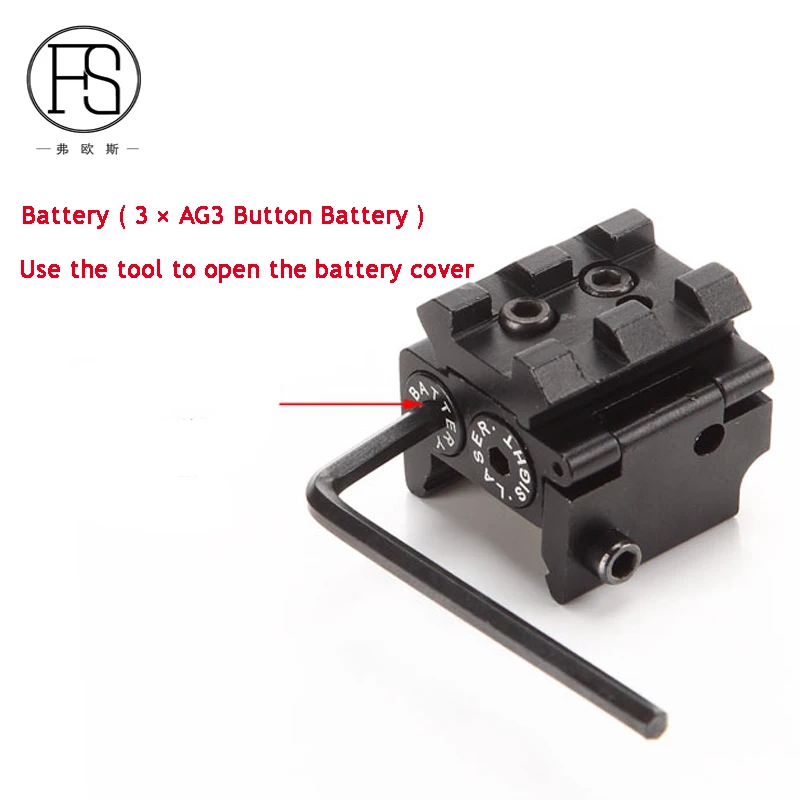 Тактический Мини прицел с красным лазером для пистолета или винтовки 20 мм
