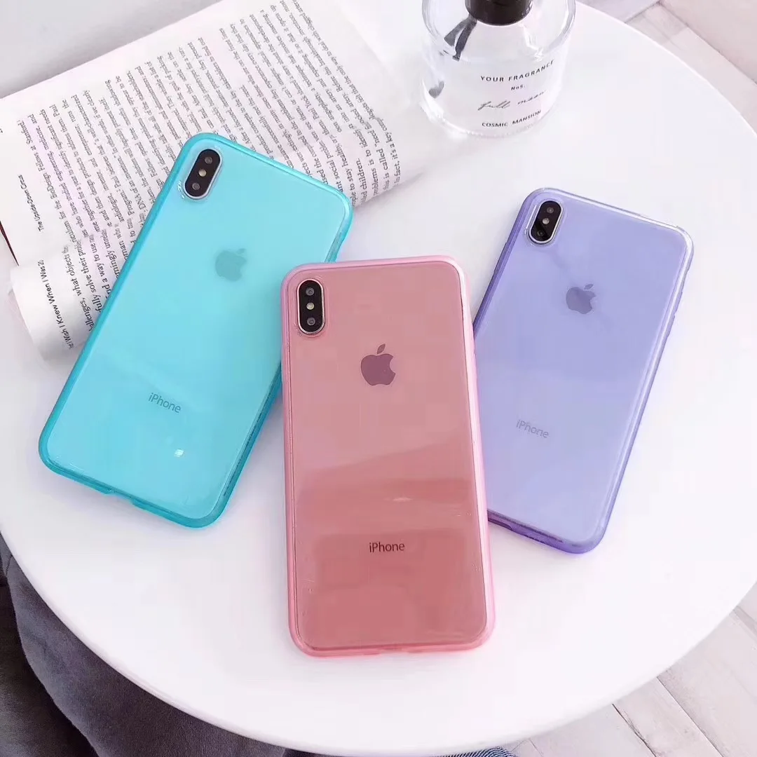 Модный цветной прозрачный нескользящий чехол для телефона iPhone X XS XR Max 8 7 6 6S Plus