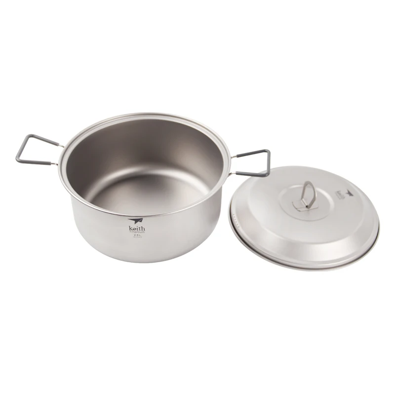 Keith 2.5L Titanium Soup Pot Ultralight Outdoor Camping Cookware Picnic Cooking | Спорт и развлечения