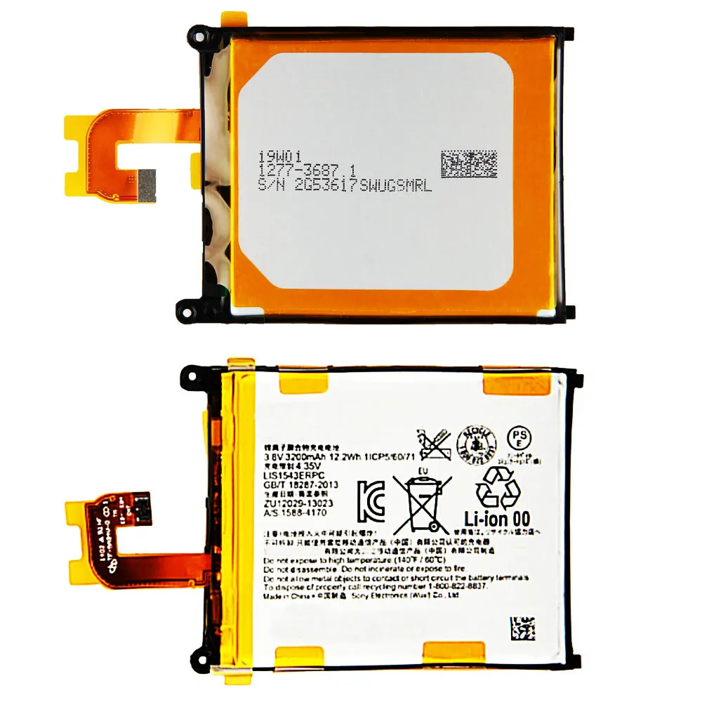 

High quality Replacement Battery Authentic 3200mAh LIS1543ERPC For Sony Xperia Z2 L50T D6502 D6503 L50 L50W L50U Mobile Phone