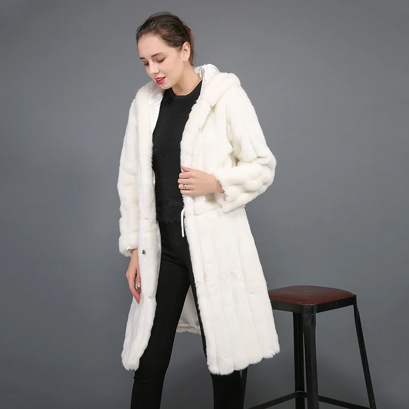 

Women Warm Faux Fur Coat 2019 Luxury Hooded Long Sleeve Overcoat Slim Ladies Casual Outerwear Femininos Coat