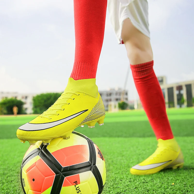Men Sport Shoes for Football high ankle futbol ayakkabi botas de joma football Outdoor Athletic Trainers Adults Sneakers | Спорт и
