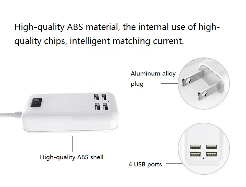 Аньго 10 шт./лот 4 порта телефон зарядное устройство 15 Вт 3A док USB совместимый для