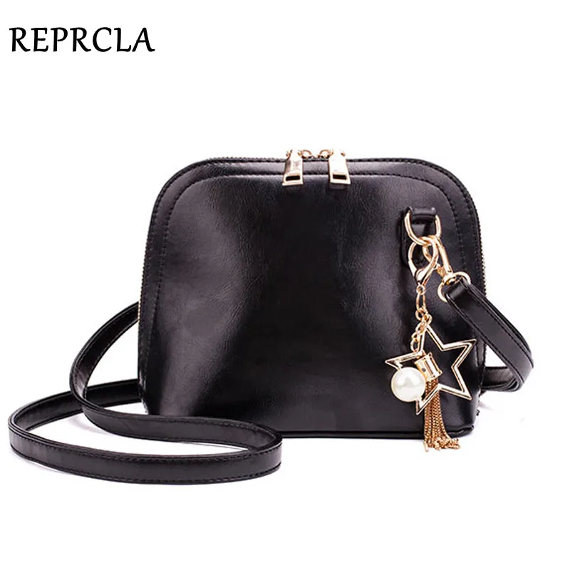 

REPRCLA High Quality Shoulder Bag PU Leather Crossbody Messenger Bags Fashion Tassel Women Bag Handbag Black Sac A Main