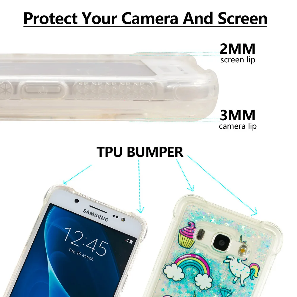 LUCKBUY для samsung Galaxy J1 J5 J7 чехол Роскошный динамический с блестками и жидкостью Мягкий силиконовый прозрачный Футляр задняя крышка