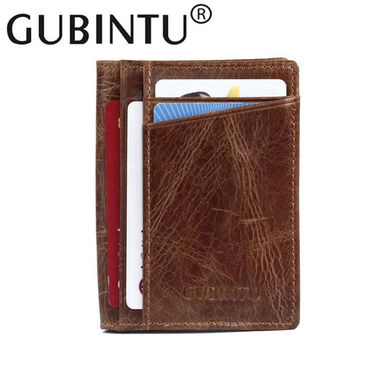 GUBINTU, новинка, тонкая натуральная кожа, водительские права, Обложка для карт, мужская, повседневная, коричневая, RFID Блокировка, бизнес, Повседневный Кошелек, ID держатель, чехол