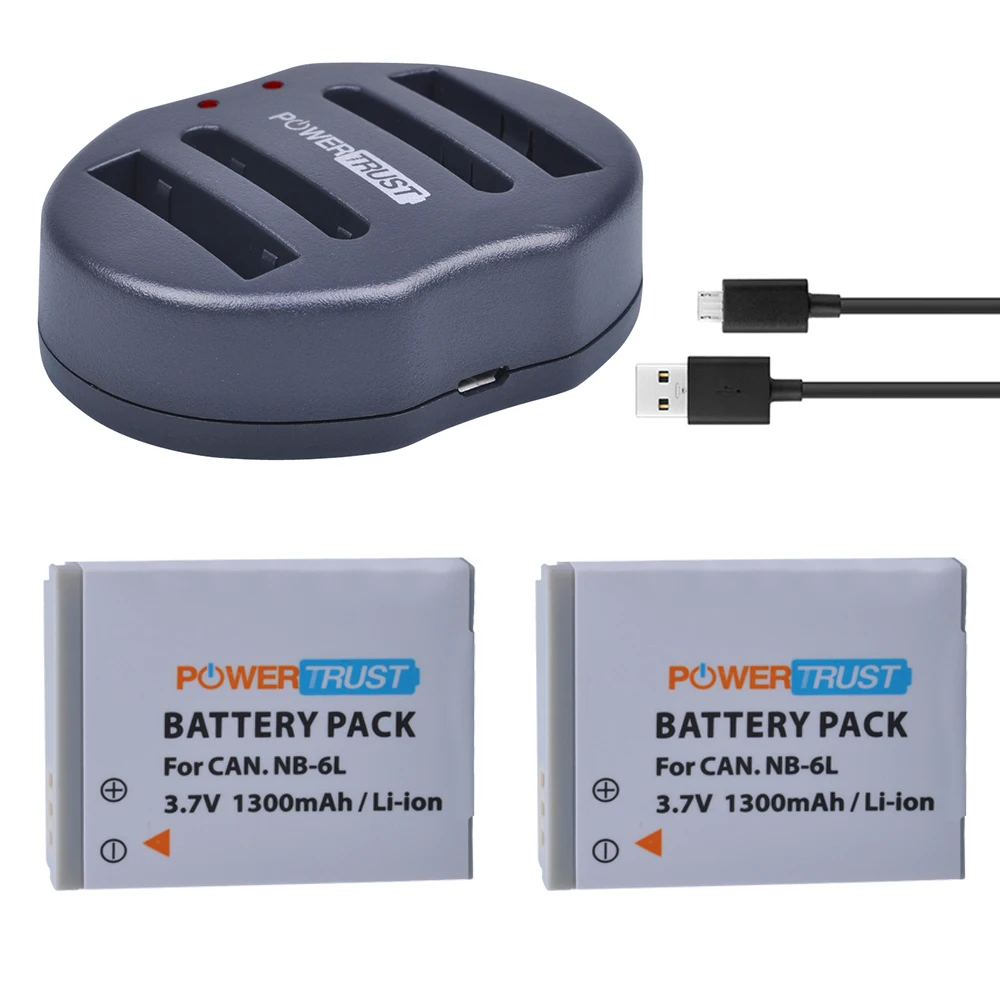 Аккумулятор 1300 мА · ч 2 шт. NB-6L NB6L NB 6L зарядное устройство с двумя USB-портами для Canon