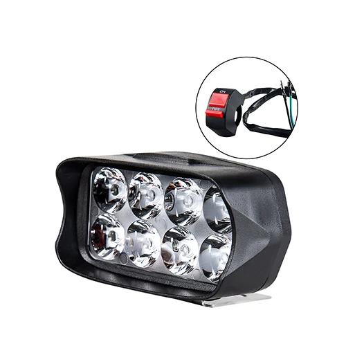 8LED switch AmmToo мотоциклетный головной светильник светодиодный противотуманный Точечный светильник 4WD 16 светодиодный для автомобиля мотоцикл трактор светильник внедорожный внедорожник Рабочая лампа ATV 12 В 24 В - Цвет: 8LED switch