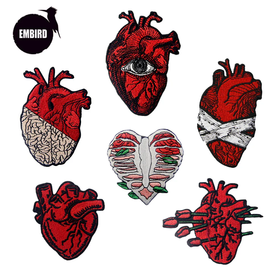 Embird патч вышитые патчи для вышивки красным сердцем экологичный ручной работы 3D