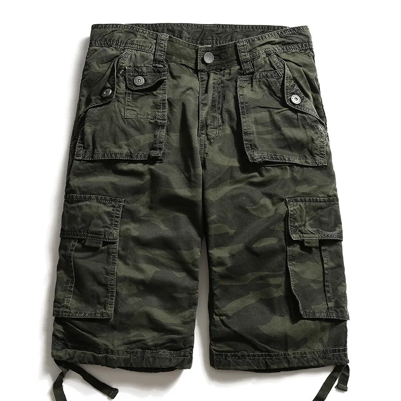 

2021 Casual Cotton Loose Bermuda Cargo Excellent Quality Multi Pockets Shorts Hommes