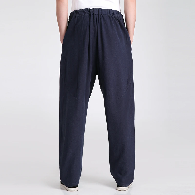 Китайские мужские брюки кунг-фу высококачественные хлопковые льняные