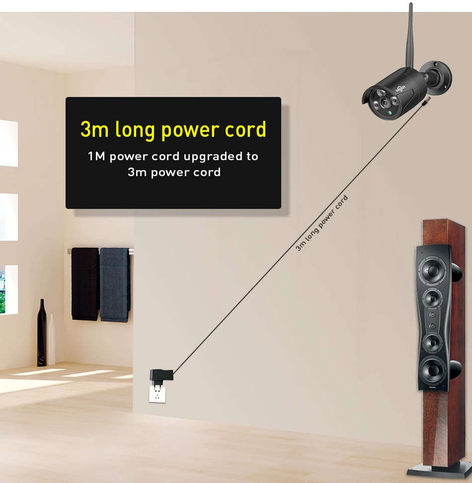 Hiseeu Беспроводной NVR 1080P HD наружная система камер домашней безопасности 4CH CCTV видео наблюдение NVR комплект 1080P Wifi камера комплект черный