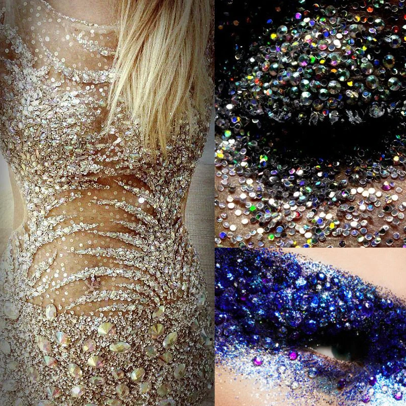 Все размеры 3D Стразы Блестящий Аквамарин AB Сделай Сам дизайн ногтей без горячей