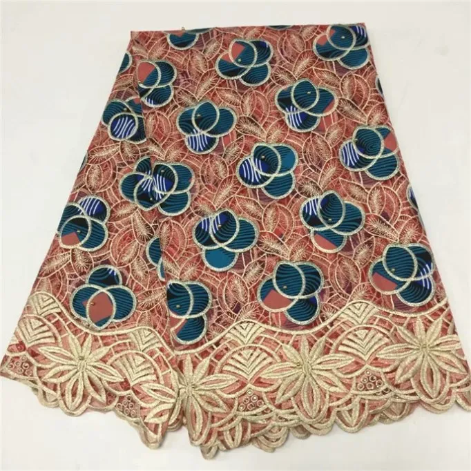 High Quality Nigerian Lace Fabrics With Print Wax Latest Embroidered Ankara Fabric Water Soluble African p5-20 | Дом и сад