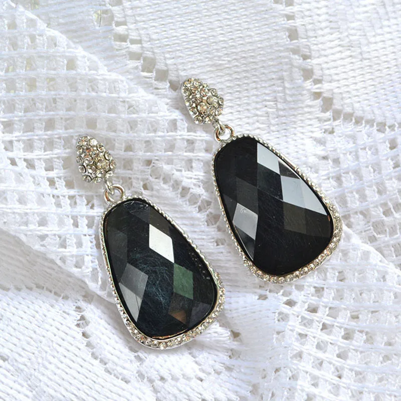 Модные женские серьги-стразы OSHUER золотого цвета с кристаллами 4 вида цветов |