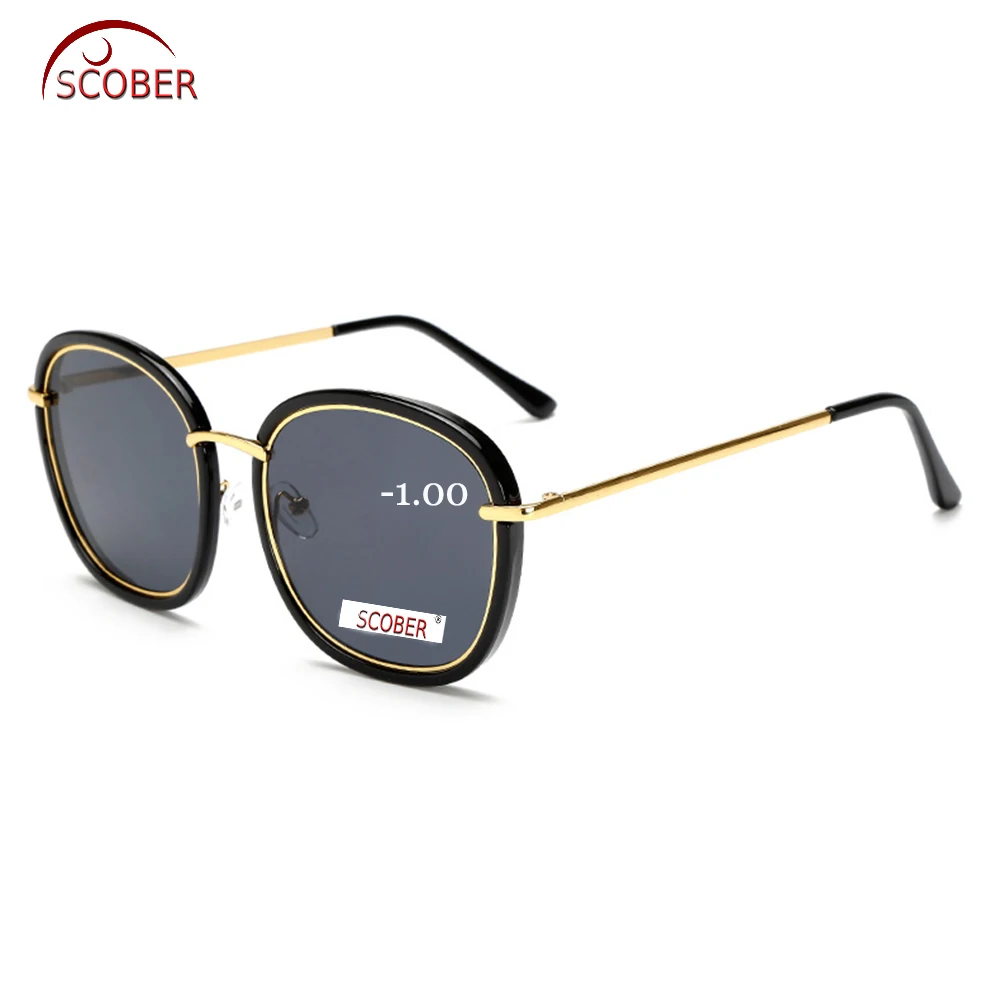 2019 = Scober Personality Trend Ladies Sun Glasses Custom Made Nearsighted Minus Prescription Polarized Sunglasses -1 To -6