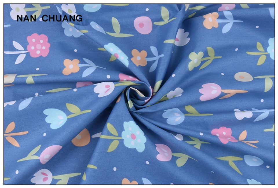 Nanchuang, 7 шт./лот, синяя саржевая хлопковая ткань, Лоскутная Ткань для рукоделия, швейная ткань ручной работы, материалы для детей 20x25 см