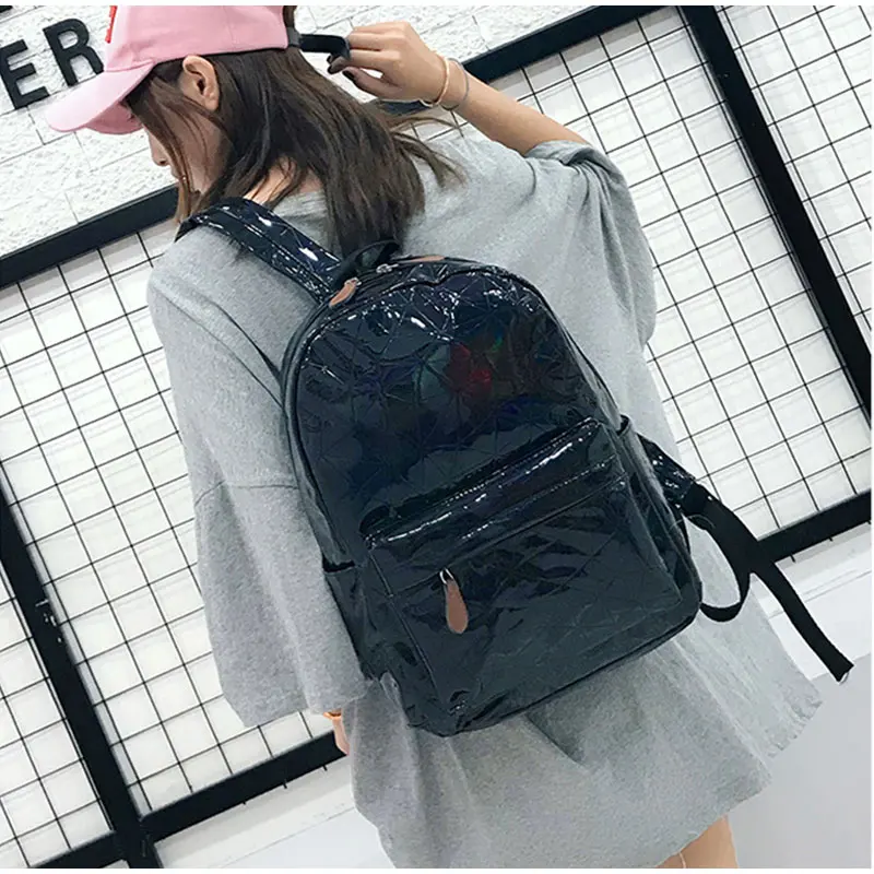 Новая лазерная сумка женская Корейская версия Harajuku Ulzzang старшеклассники простые рюкзаки кампус универсальная Студенческая сумка для книг девушка