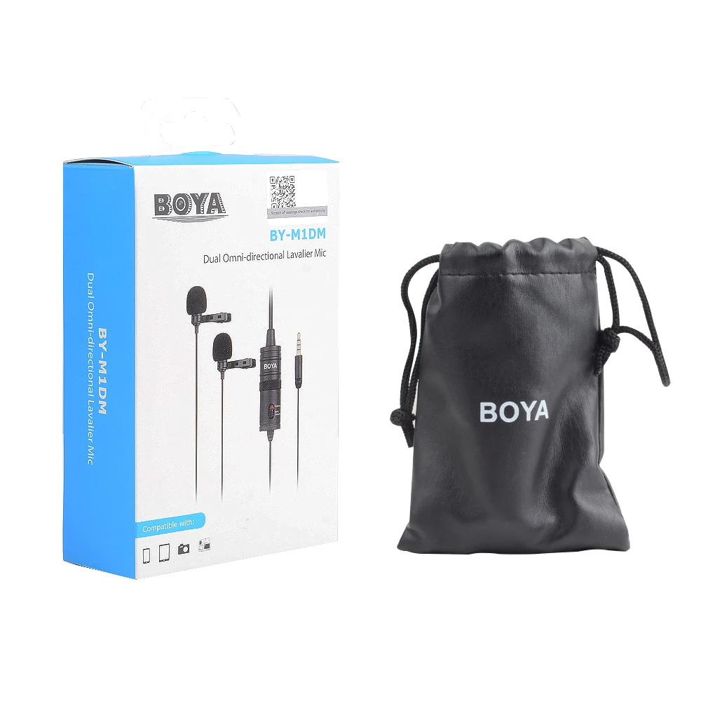 BOYA BY-M1DM 6 м кабель с двумя головками петличный нагрудный клип на микрофон для DSLR Canon Nikon iPhone видеокамеры Запись VS BY-M1