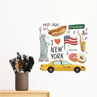 i love new york hot dog donuts america texi removable wall sticker art decals mural diy wallpaper for room decal