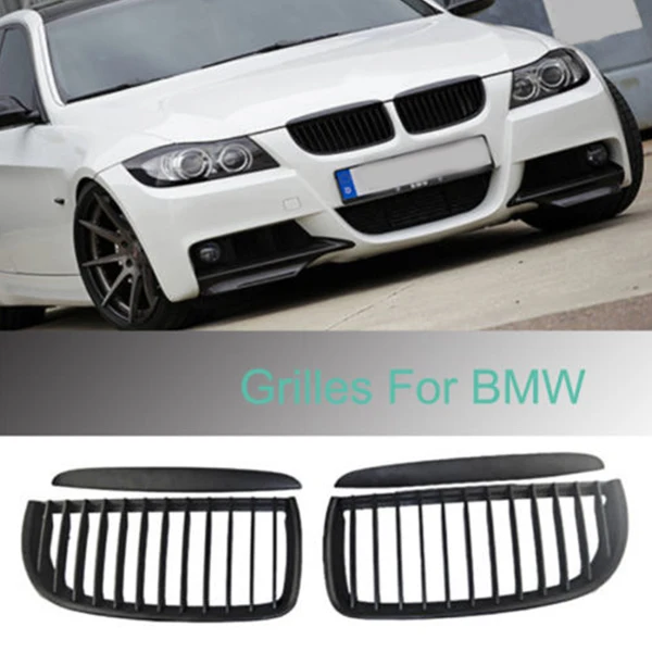 Black Front Kidney Grill Grilles For Bmw 05-08 Sedan Wagon E90 E91 320I-335I 4Dr | Автомобили и мотоциклы