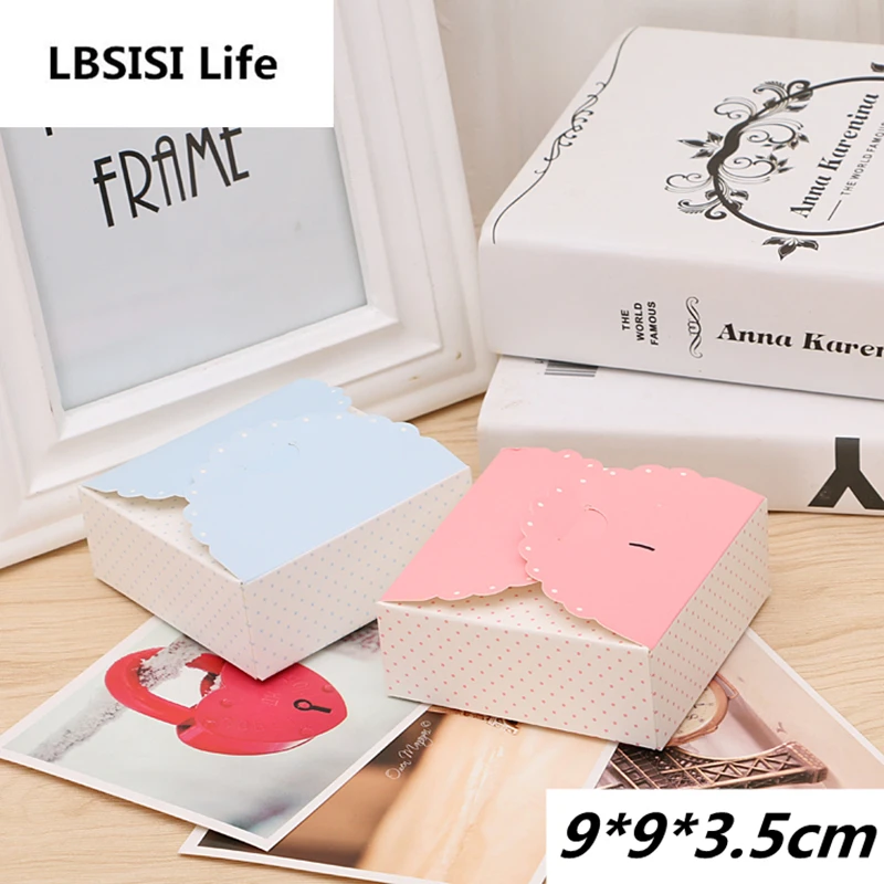 20 шт. розовый синий милый в горошек бумажный мешок коробка для еды свадьбы дня