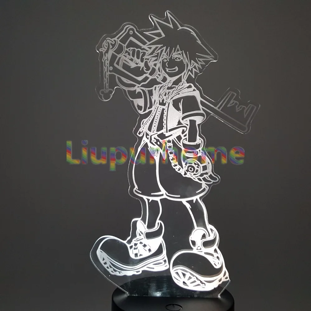 Kingdom Hearts Sora 3D визуальная Иллюзия светодиодный ночной Светильник для дома Рождественский подарок-украшение